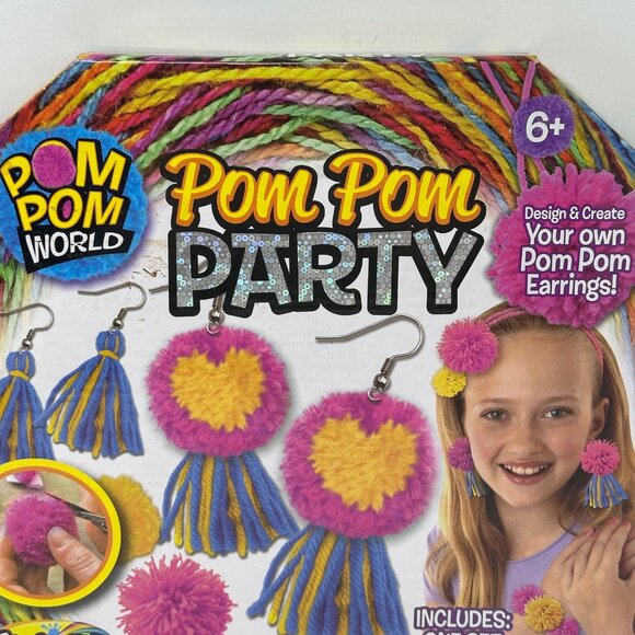 Pom Pom World Creative Kids DIY Pom Pom Earrings Jewelry Making Kit Girl Gift - Picture 10 of 12